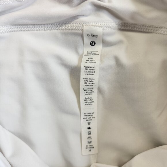 Lululemon Skort Womens 6 White Pace Rival Skirt Owasso Oklahoma Cheer Leading - Picture 9 of 15